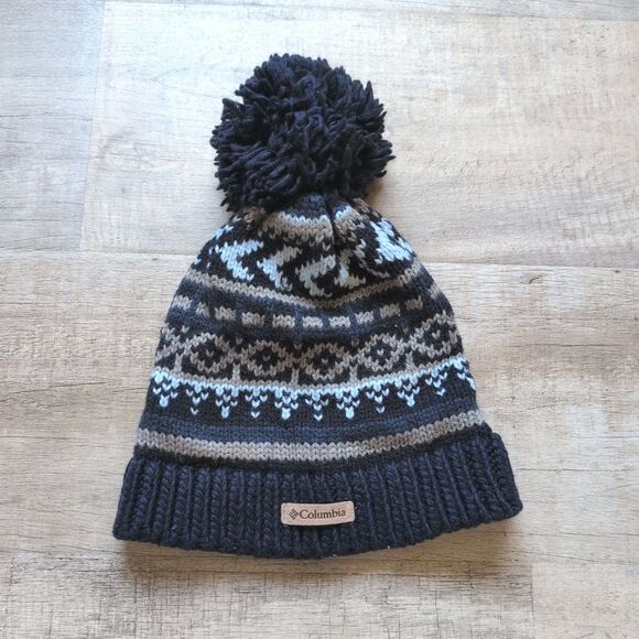 Columbia Beanie Blue Winter Hat Pom-pom Unisex See Pics For Measurments - Picture 1 of 3